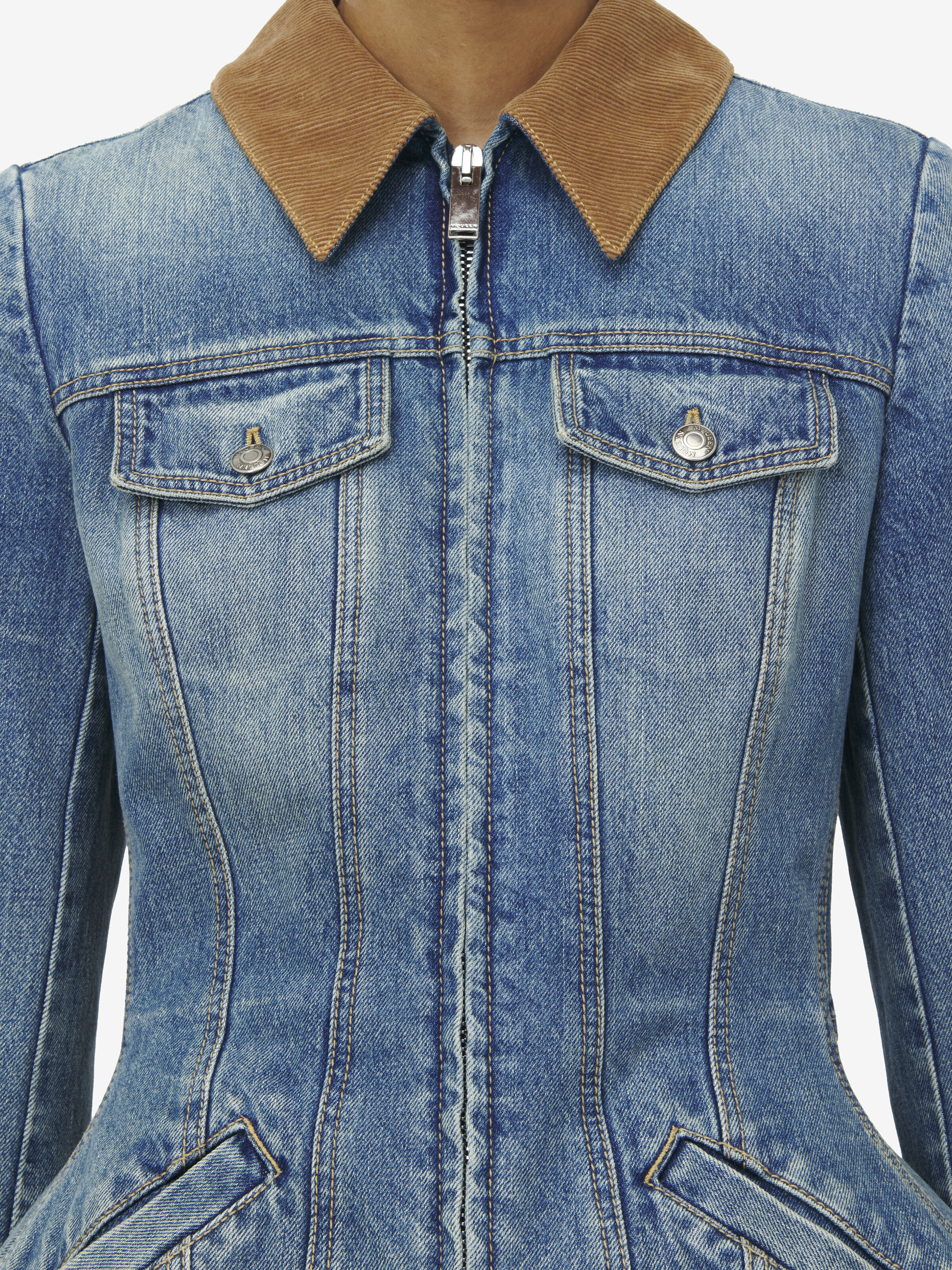 Peplum Denim Jacket - 5