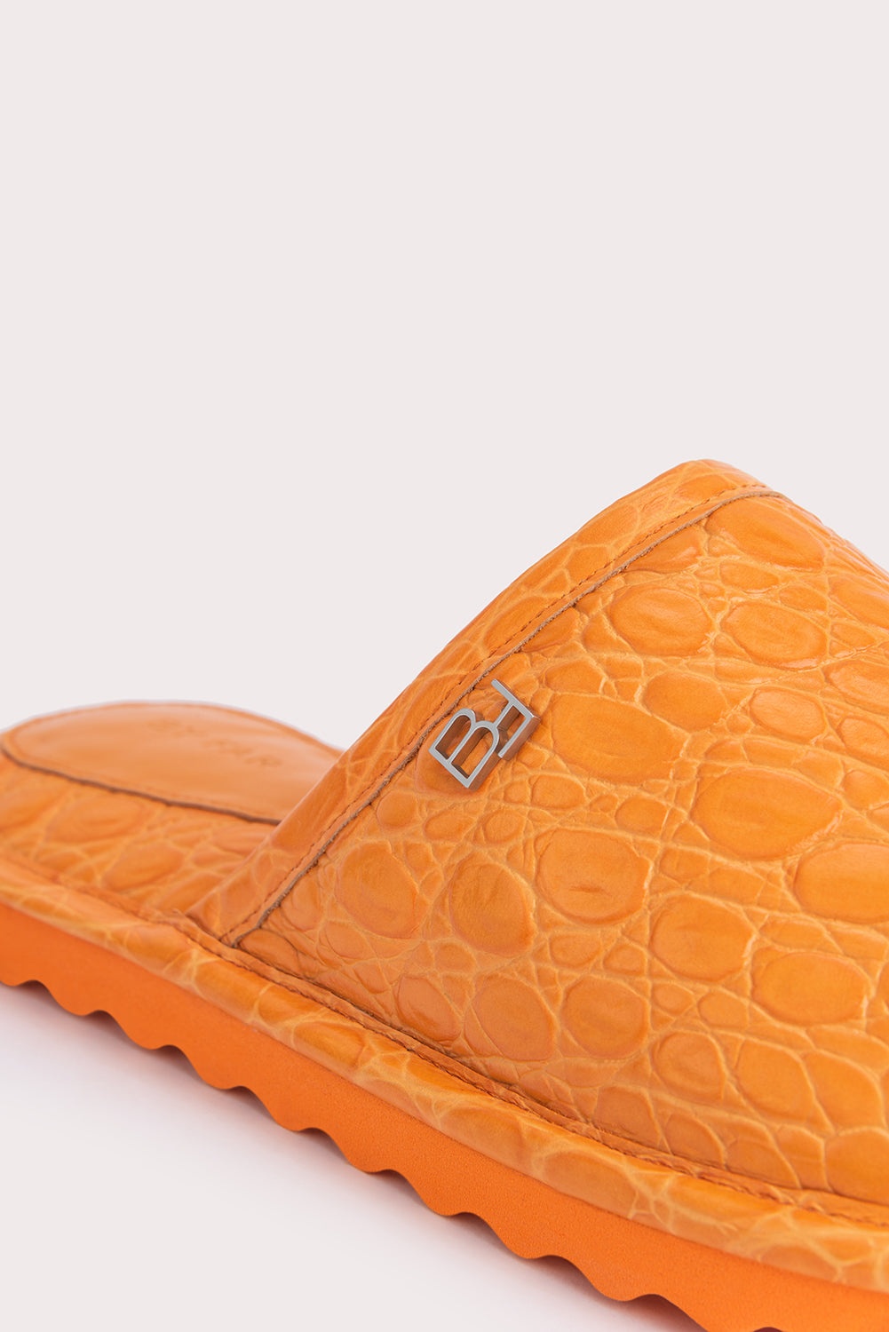 Larry Orange Circular Croco Embossed Leather - 5