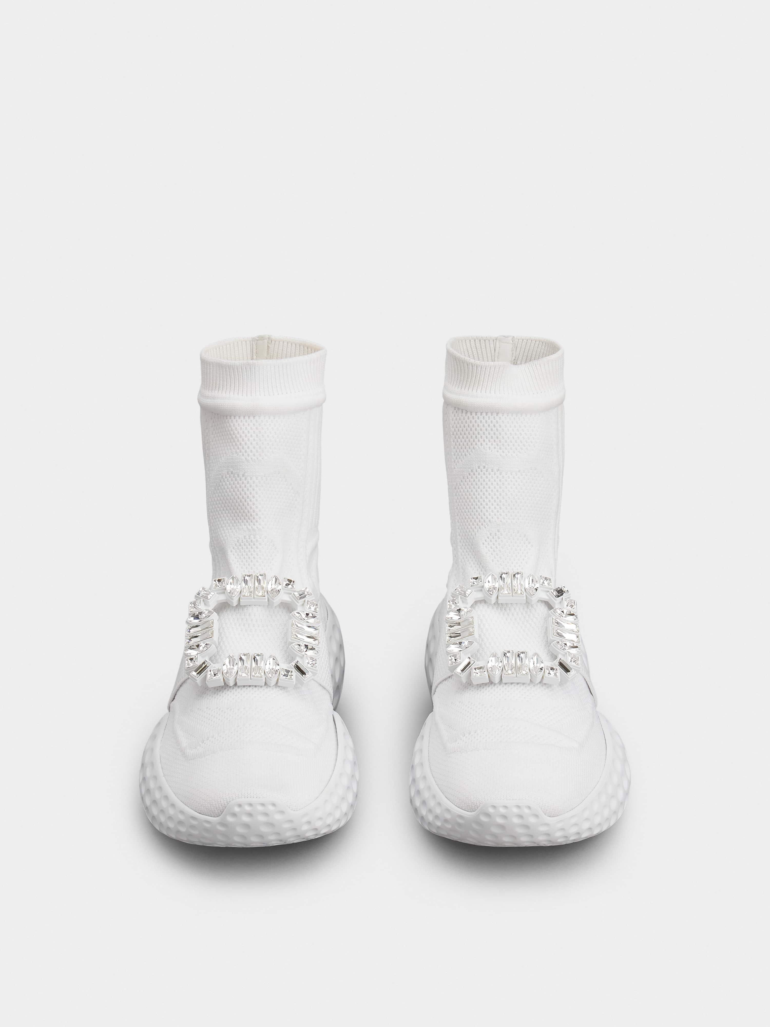 Viv' Run Light Socks Strass Buckle Ankle Boots in Fabric - 7
