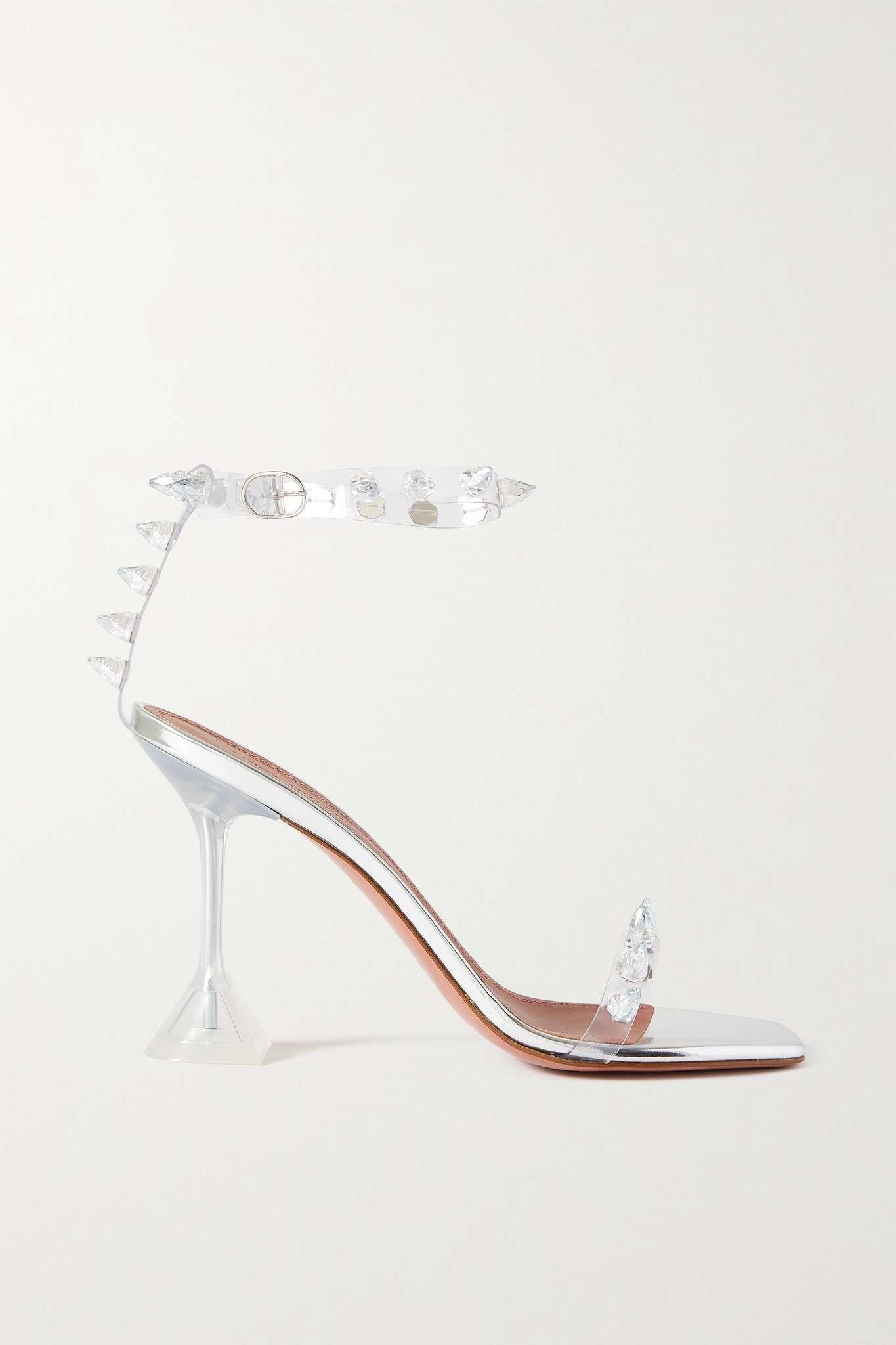 Julia crystal-embellished PVC and metallic leather sandals - 1