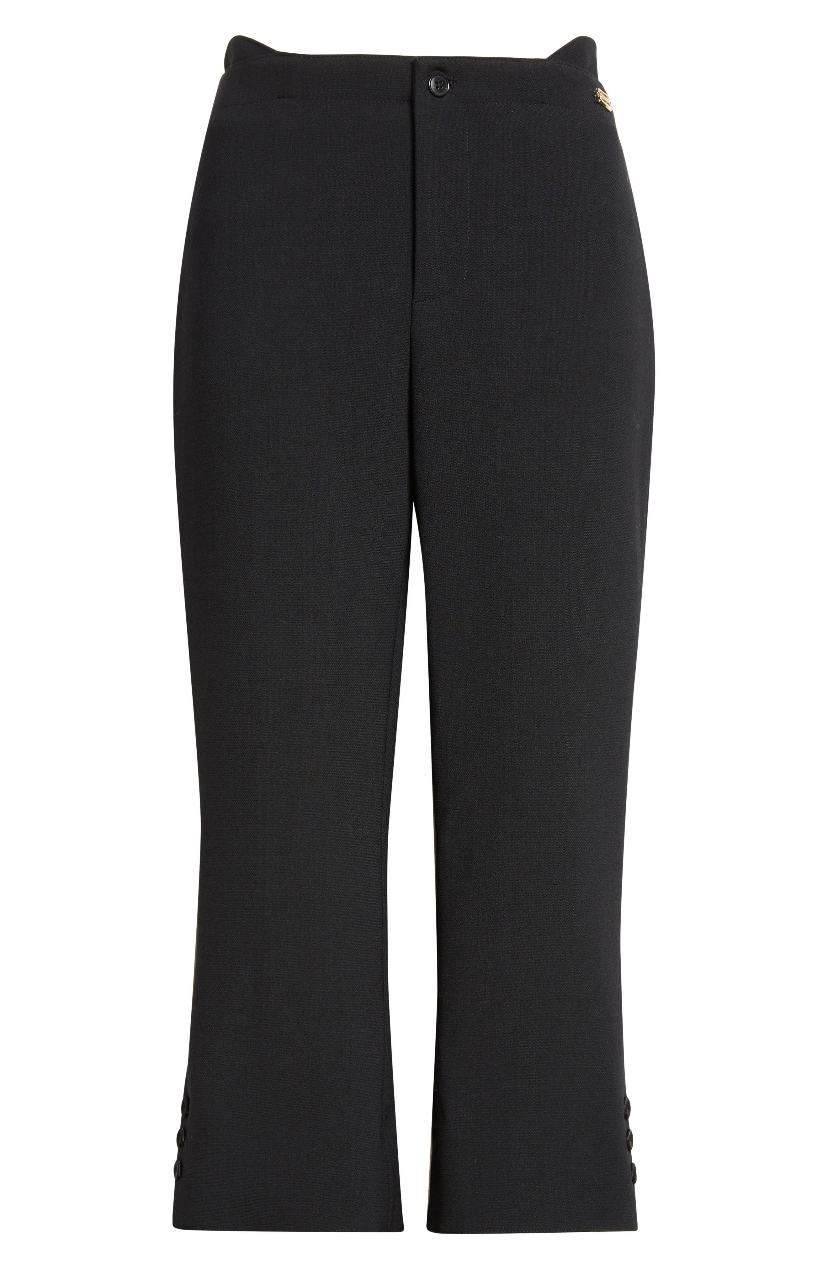 Victoria Beckham Tab Detail Double Crepe Crop Pants in Black at Nordstrom - 6
