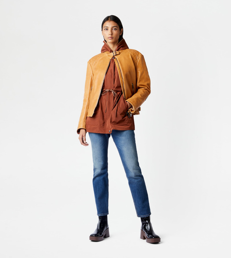 Tod's TOD'S BIKER IN LEATHER - BROWN outlook