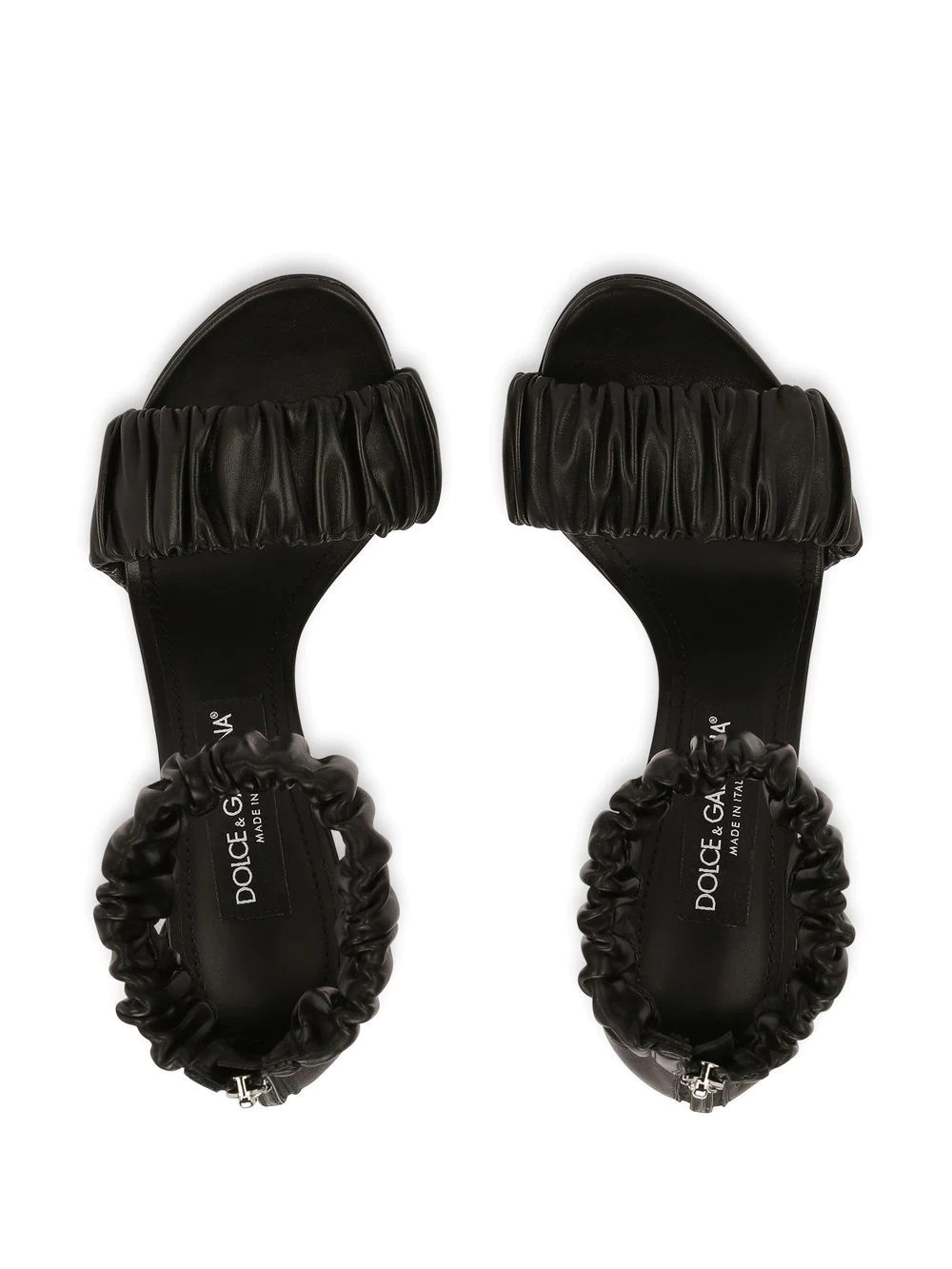 ruched-detail leather sandals - 4