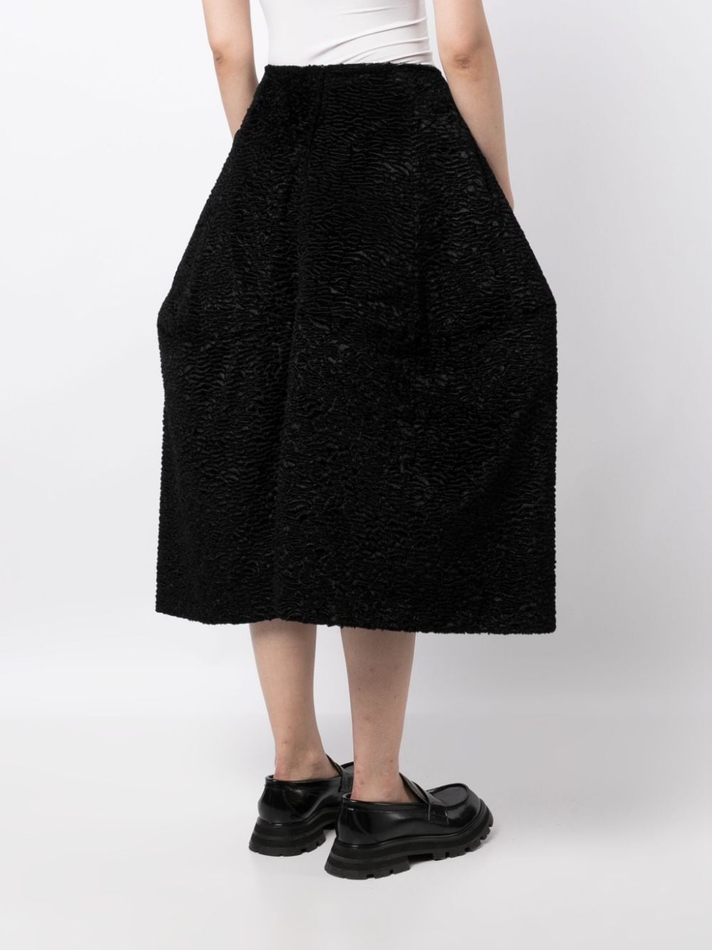 cloqué-effect pleated skirt - 4