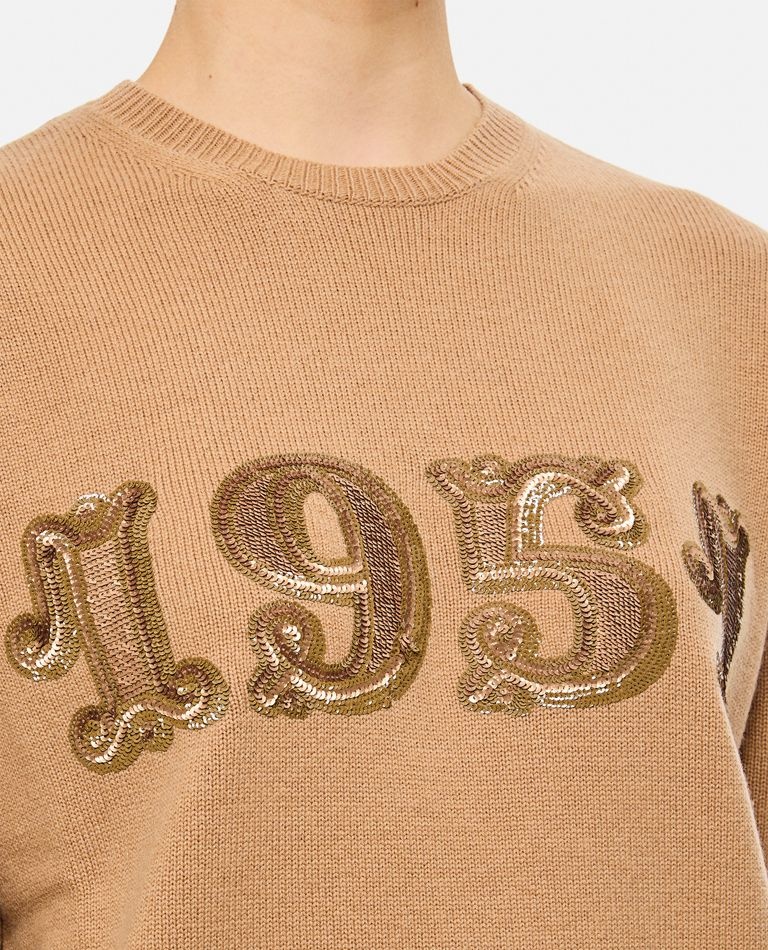 PLATA 1952 SEQUIN LOGO KNIT SWEATER - 4