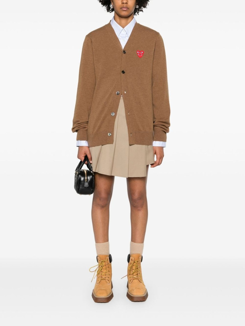 Comme des Garçons PLAY heart-patch wool cardigan outlook