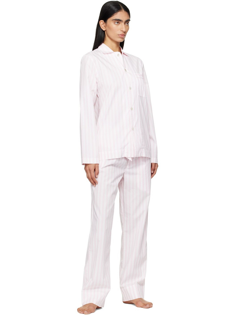 TEKLA White & Pink Poplin Pyjama Pants outlook