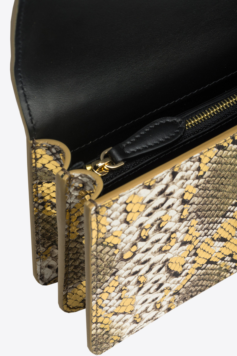 PINKO GALLERIA LAMINATED REPTILE MINI LOVE BAG ONE 6