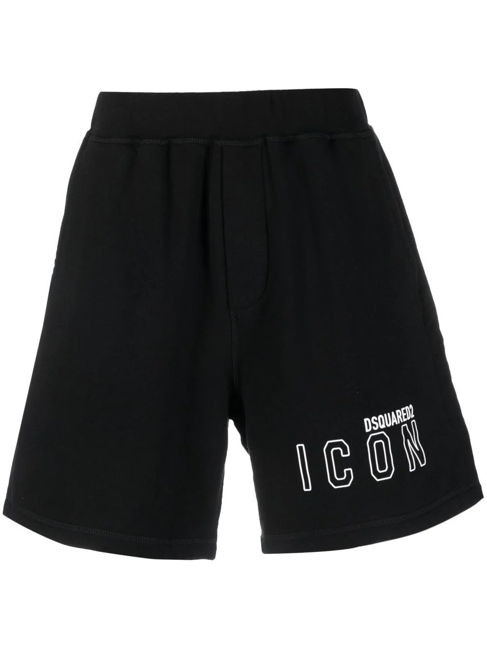 logo print cotton track shorts - 1