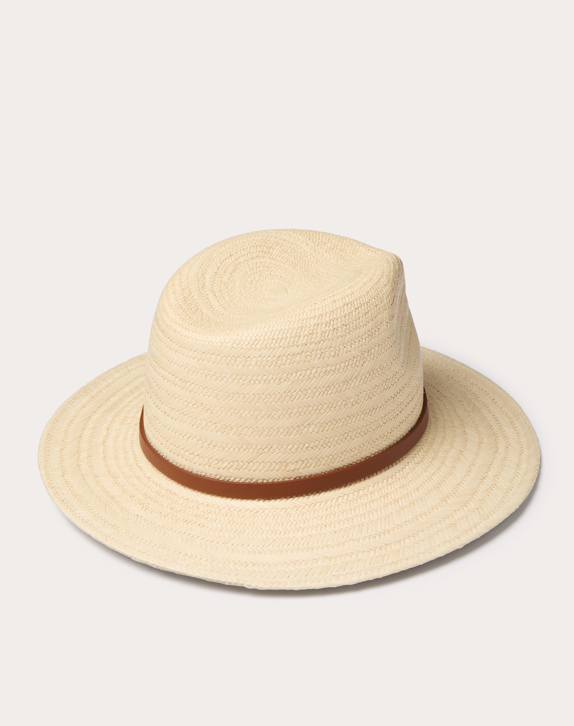 THE BOLD EDITION VLOGO WOVEN PANAMA FEDORA HAT WITH METAL DETAIL - 3