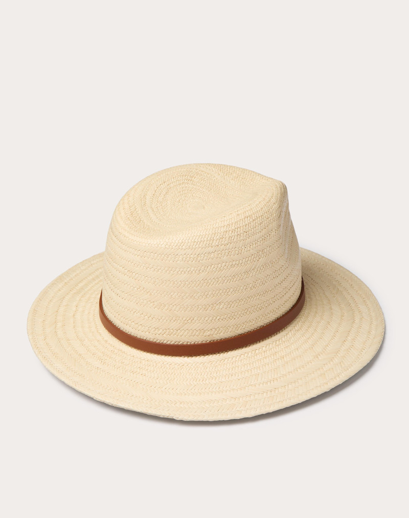 THE BOLD EDITION VLOGO WOVEN PANAMA FEDORA HAT WITH METAL DETAIL 3