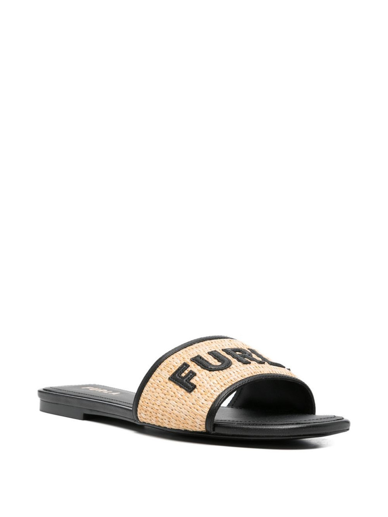 FURLA logo-lettering flat sandals outlook