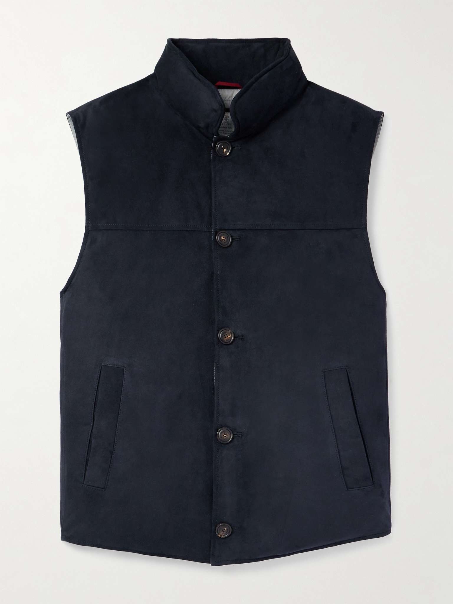 Padded Suede Down Gilet - 1