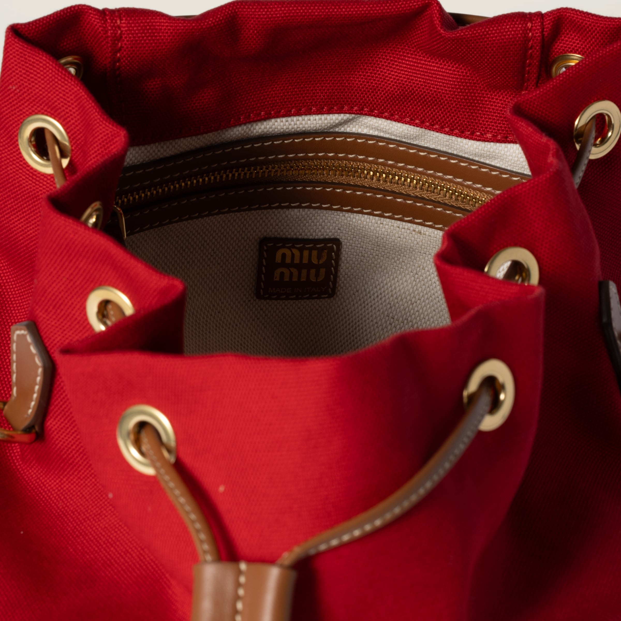 Canvas and leather backpack - 6