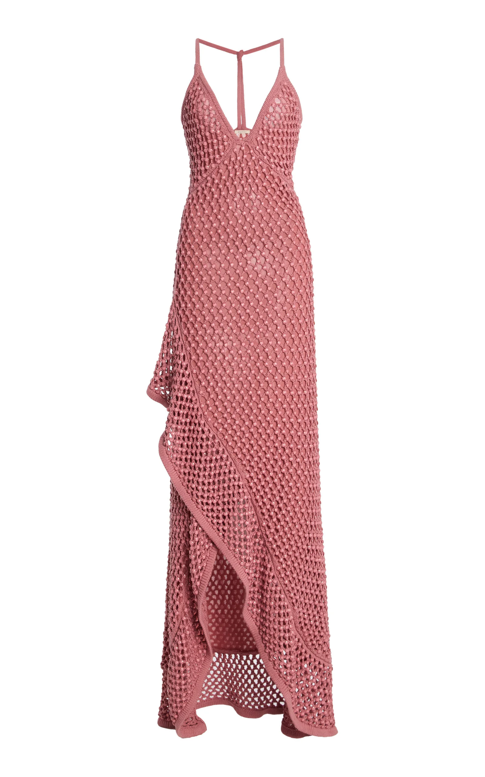 Riki Cotton-Blend Crochet Maxi Dress pink - 1