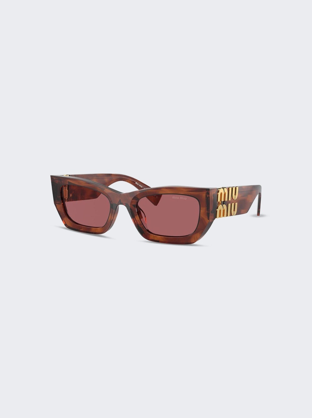 Logo Rectangle Acetate Sunglasses Brown And Violet - 2