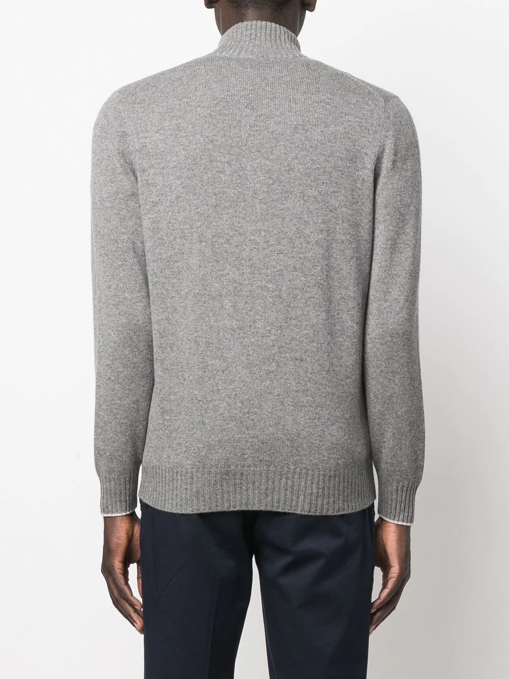 funnel neck zip-up cashmere jumper - 4