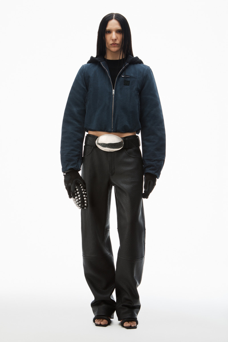 Alexander Wang padded zip-up hoodie jacket in cotton canvas outlook