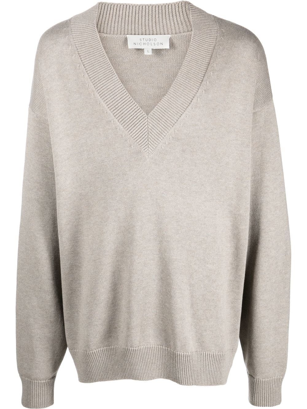 V-neck knitted jumper - 1