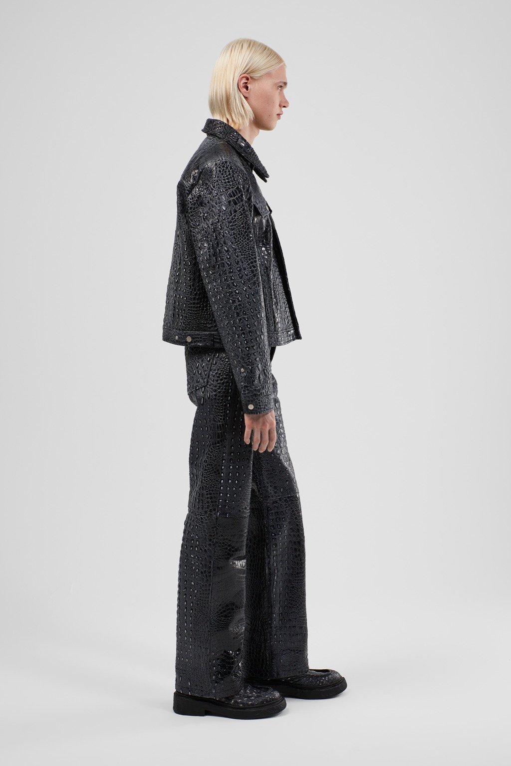 Dark Gray Leather Jacket - 4