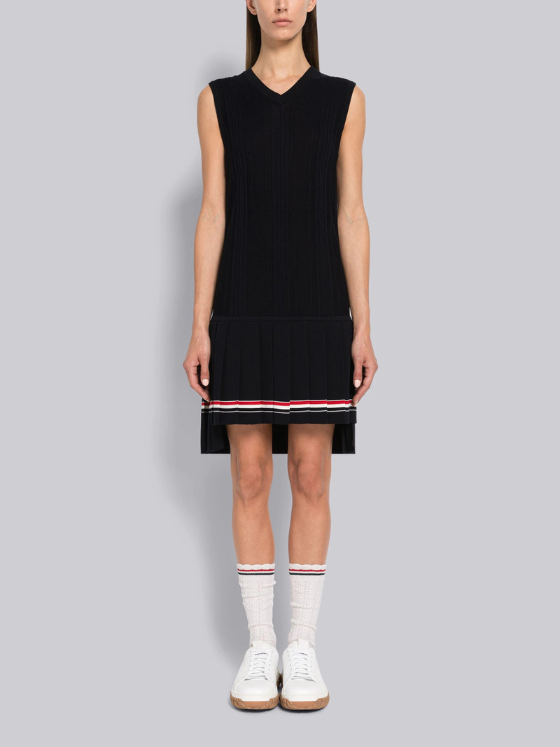 High Twist Cotton Cricket Stripe Sleeveless Tennis Dress 1