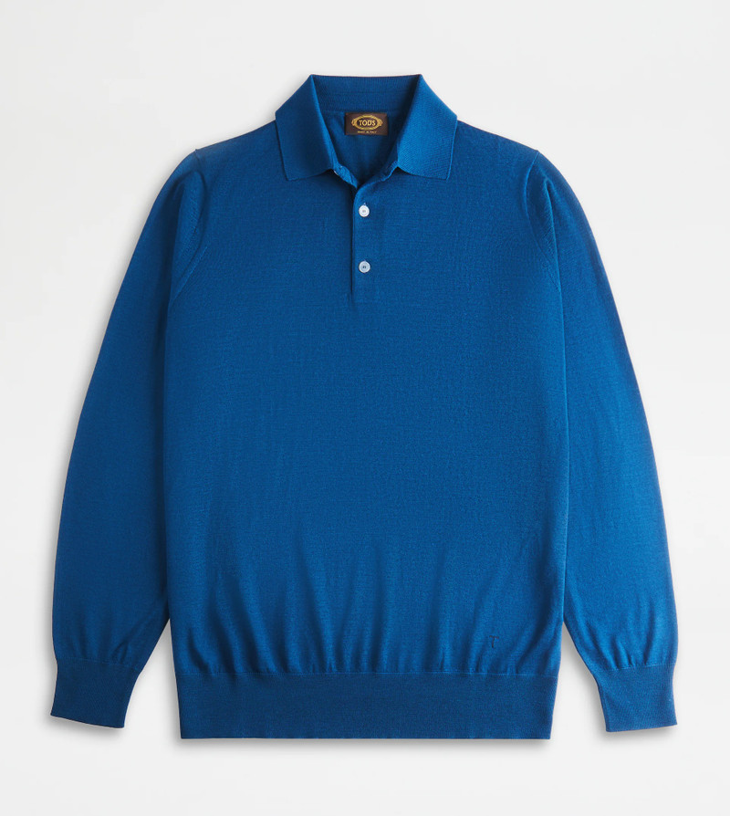 POLO SHIRT IN T15 WOOL - BLUE 1
