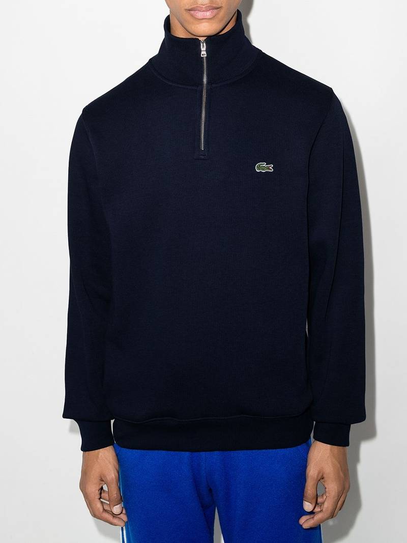 LACOSTE logo-embroidered high-neck sweatshirt outlook