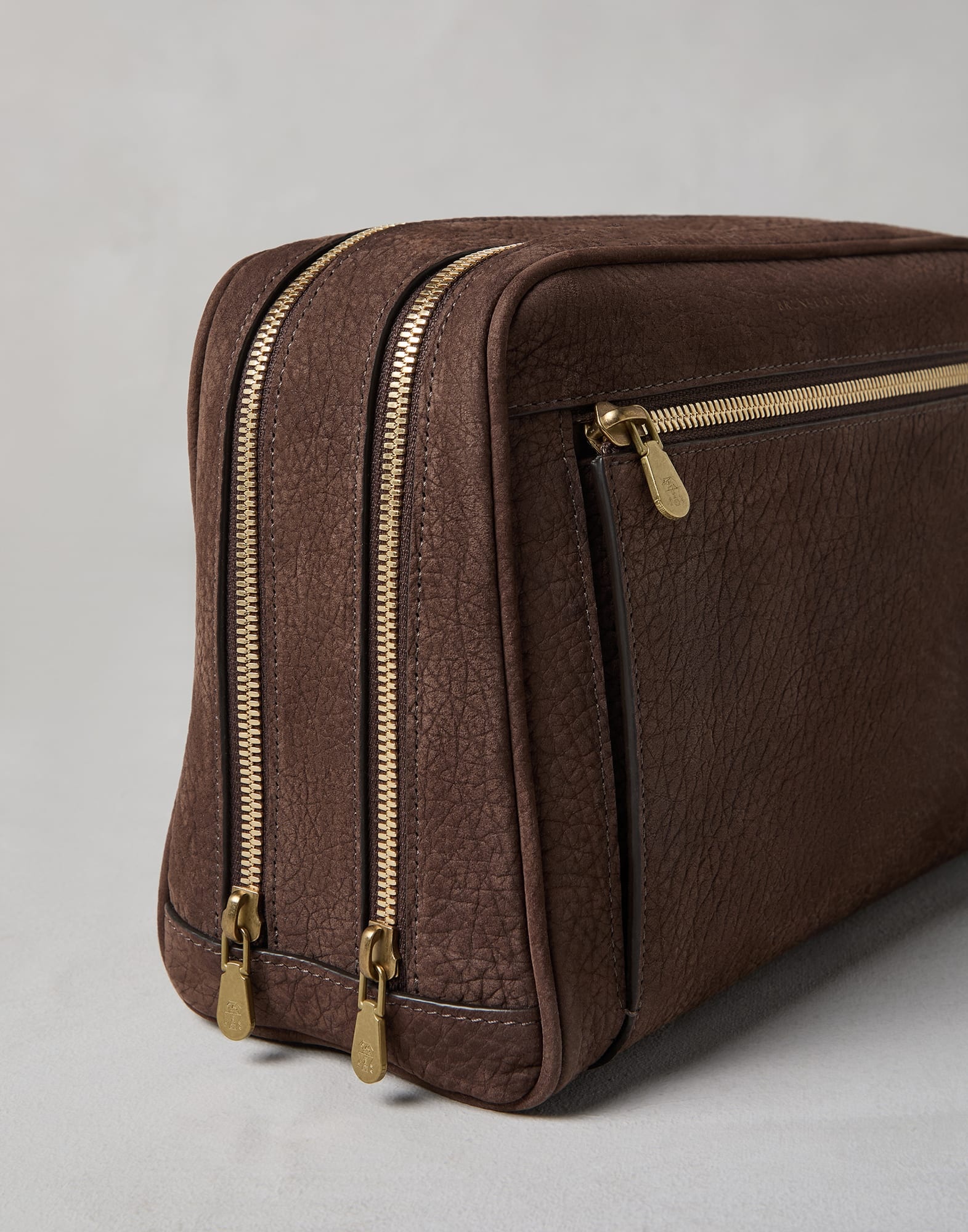 Nubuck beauty case with double zipper - 3