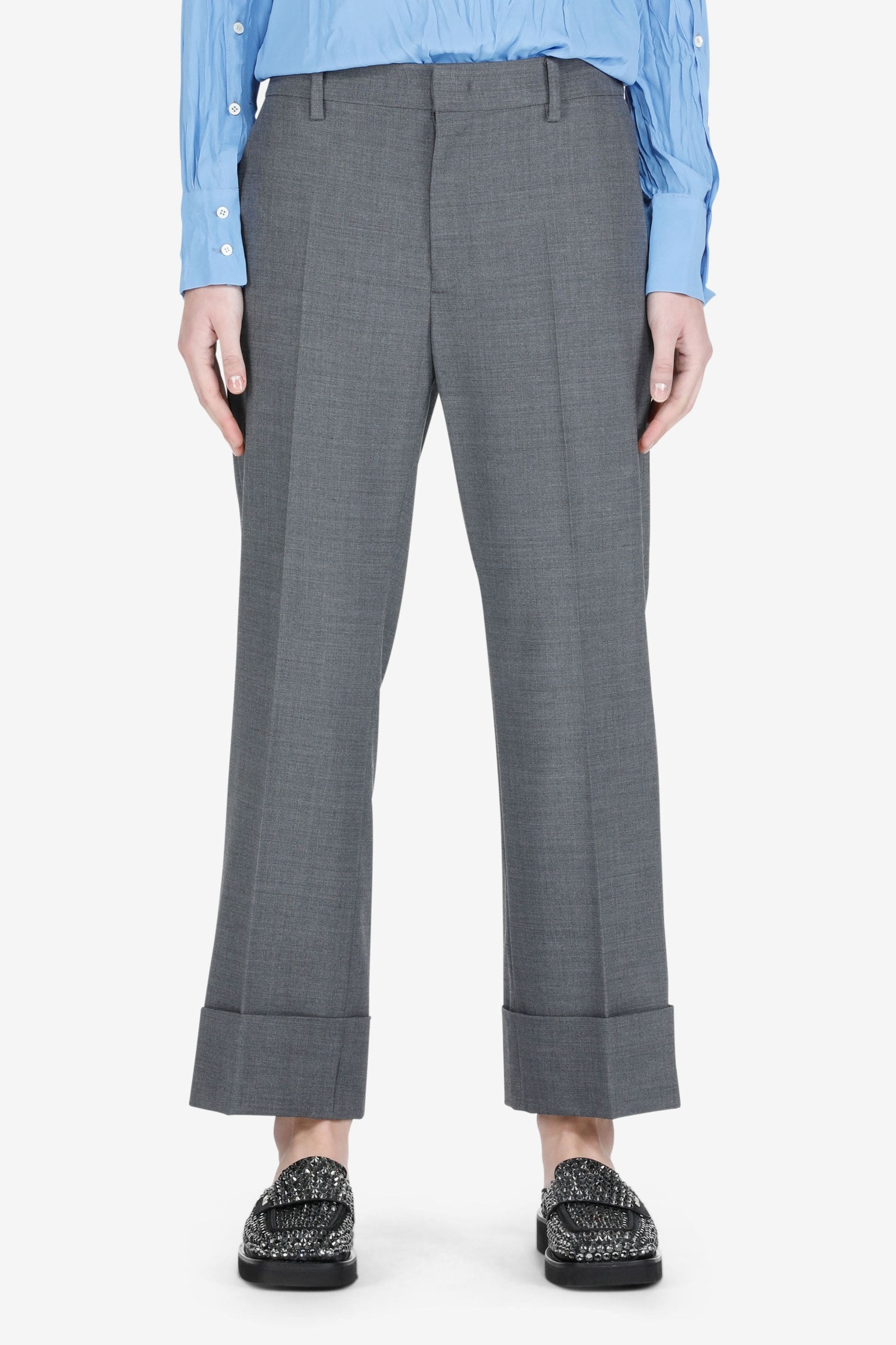 CROPPED STRAIGHT-LEG TROUSERS - 1