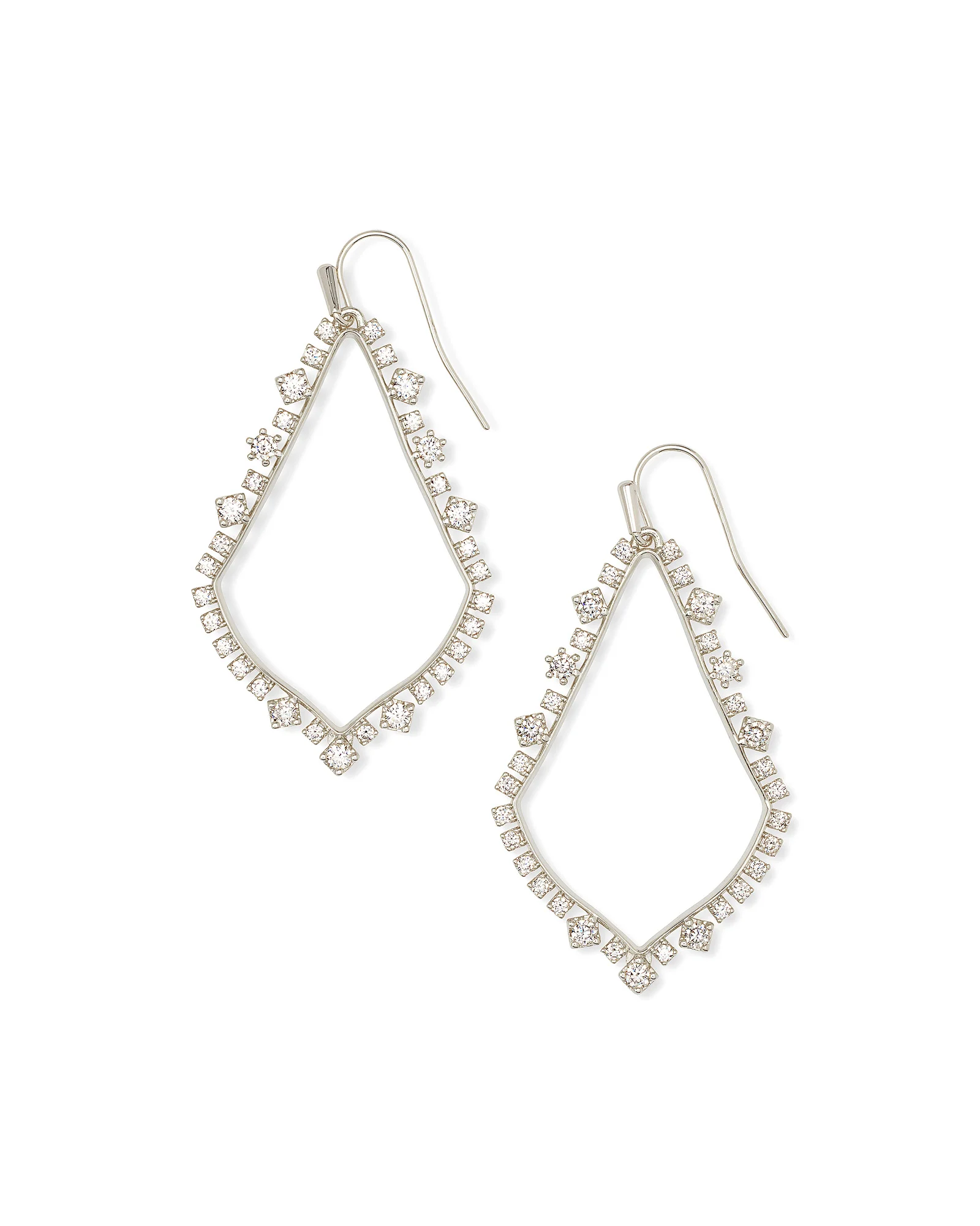 Sophee Crystal Drop Earrings in Silver - 1
