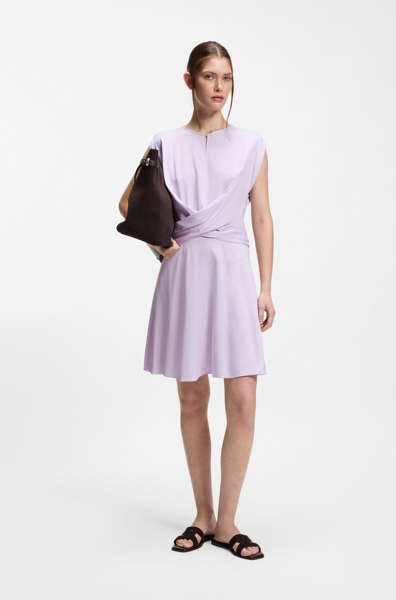 BOSS KEYHOLE-NECKLINE DRESS WITH WRAP DETAIL outlook