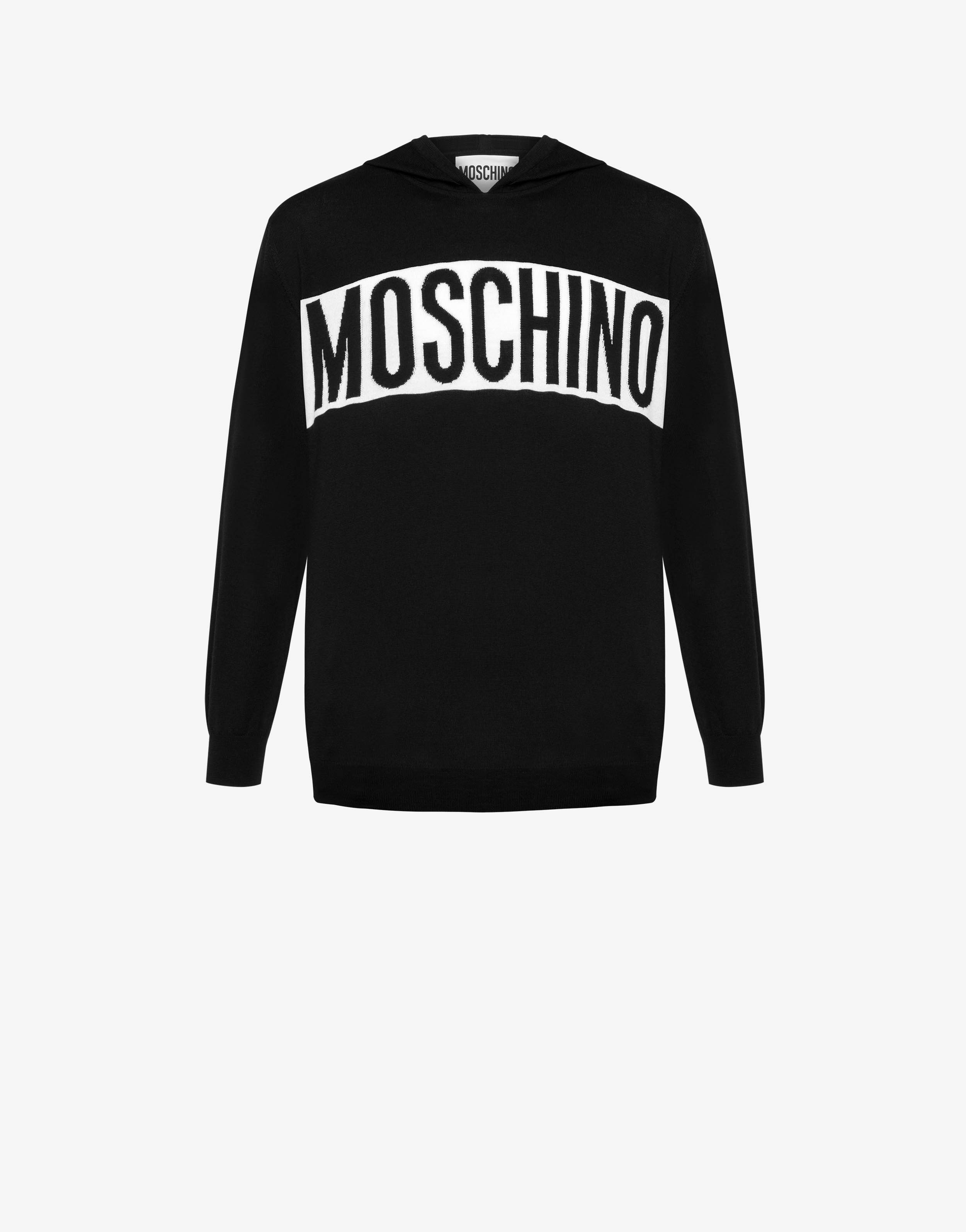 LOGO BOND WOOL HOODED SWEATER - 1