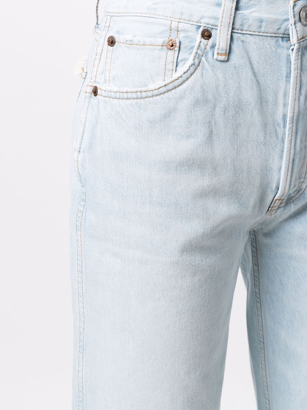 wide-leg distressed jeans - 5