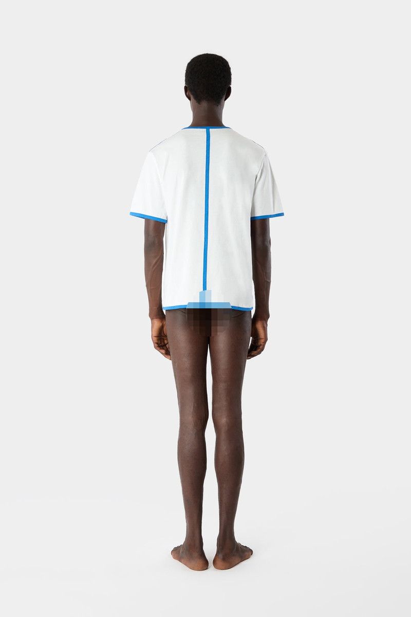 CLASSIC T-SHIRT WITH PROFILE / white & dark navy 5