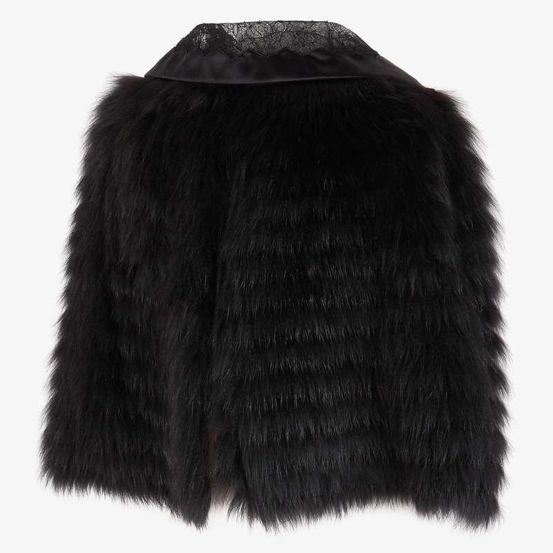 Black fox fur cape 3