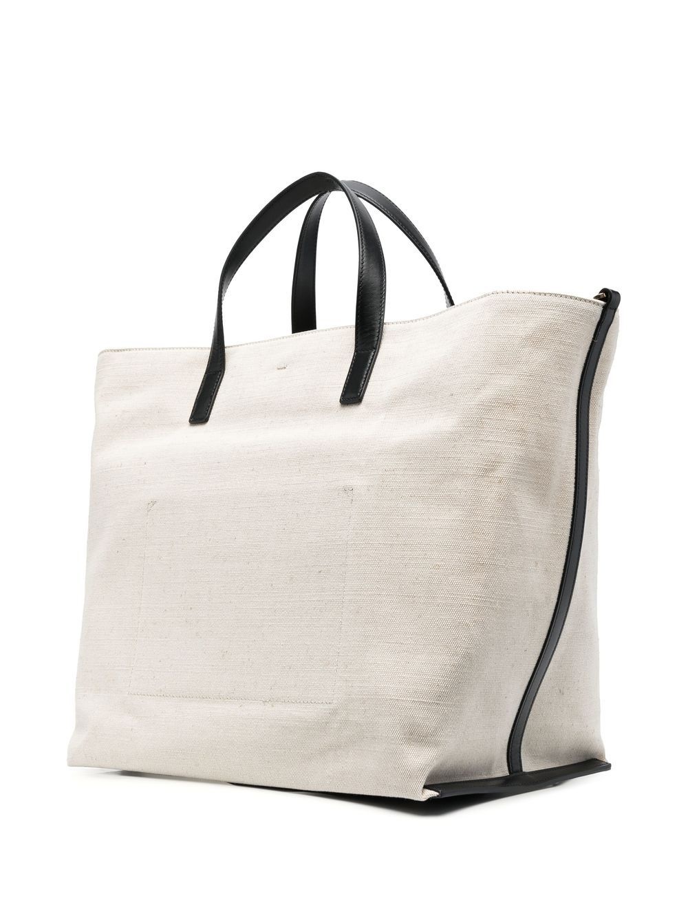 leather-trim panelled tote - 3