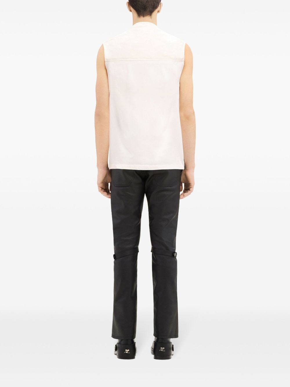 draped-detail cotton tank top - 5