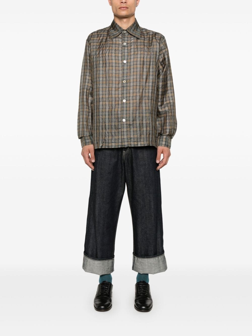 check-pattern shirt - 2