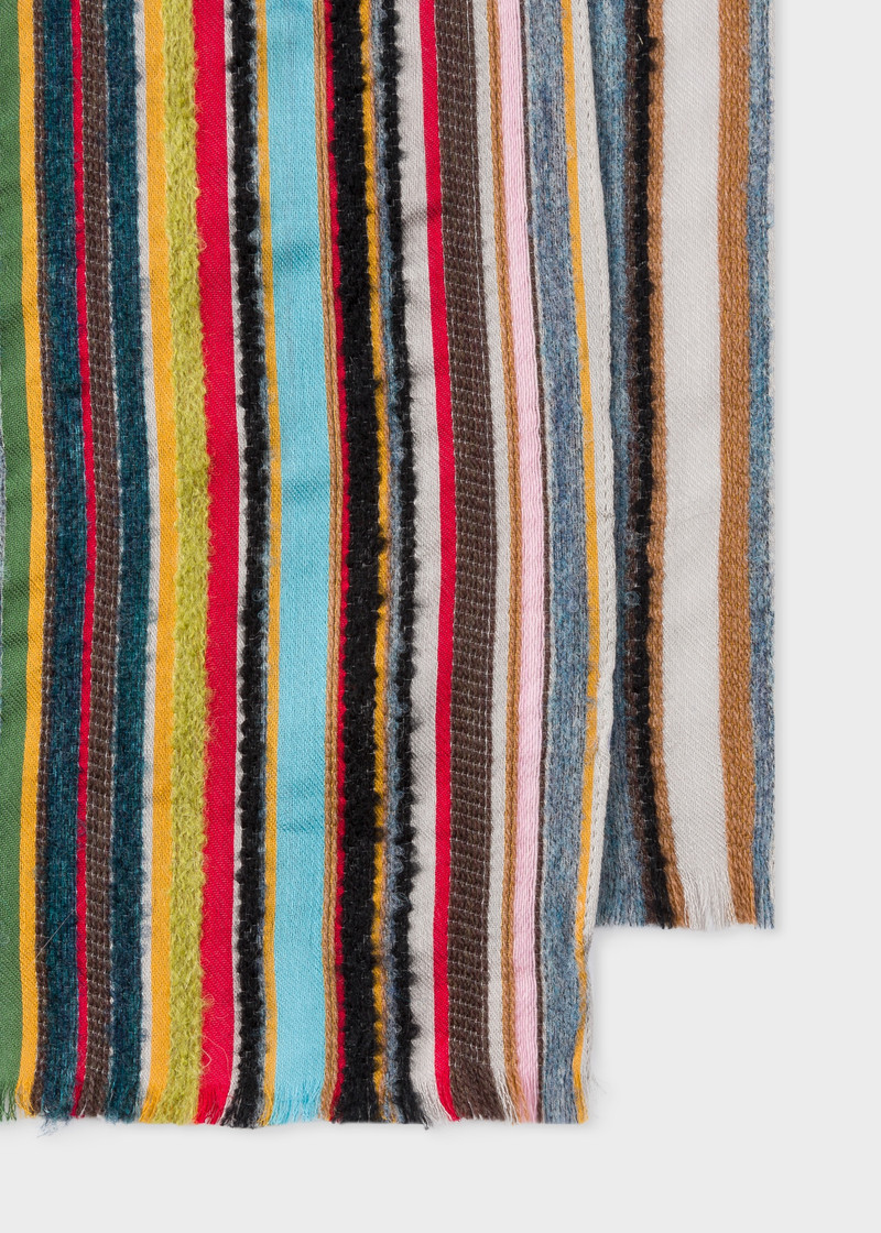 'Signature Stripe' Textured Scarf 1