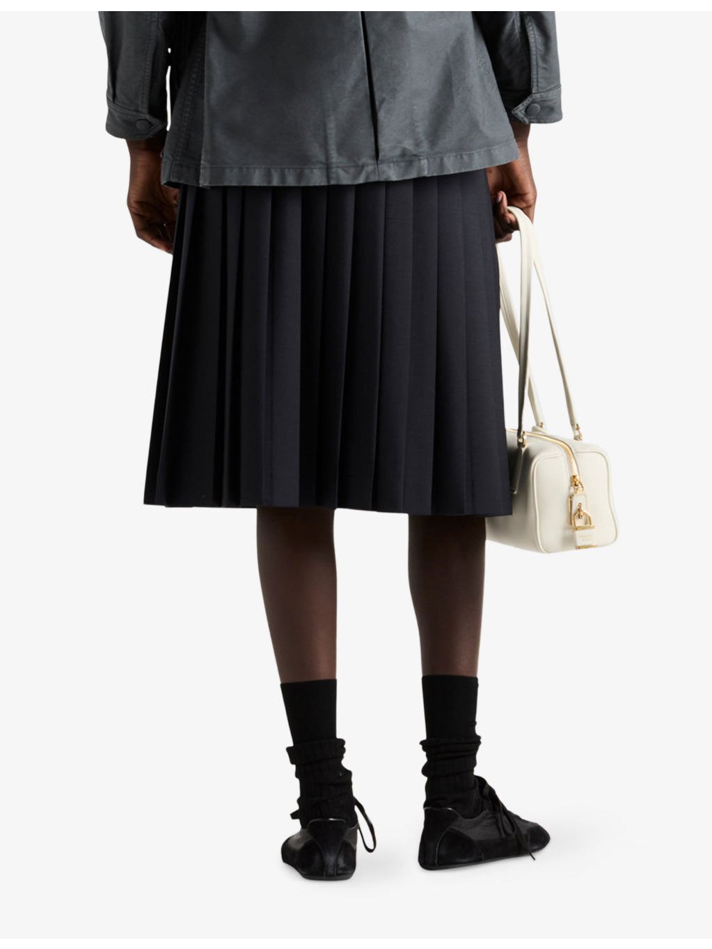 Pleated Buckle-Detail Mohair Wool-Blend Midi Skirt - 4
