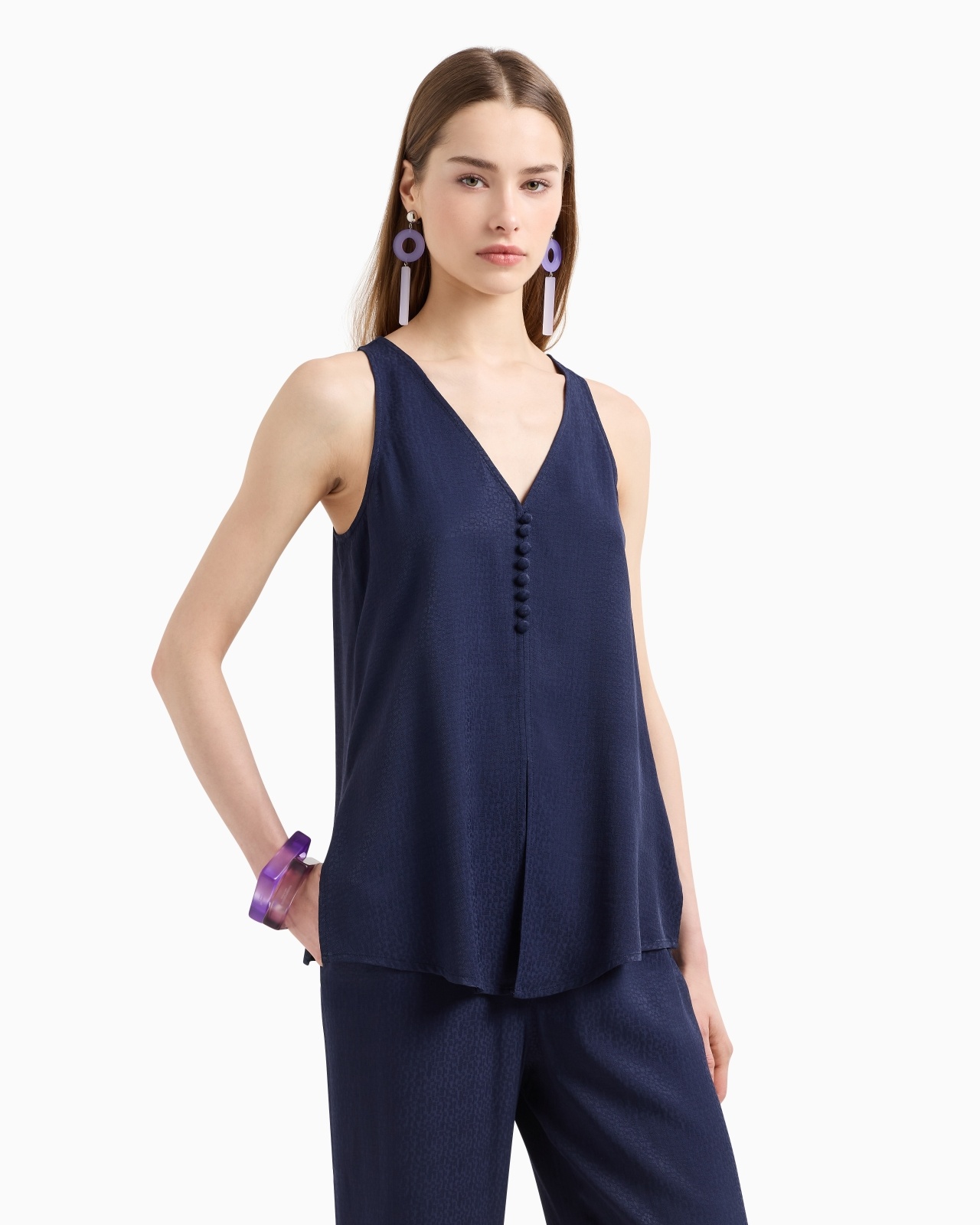 ARMURE VISCOSE V-NECK TOP - 4