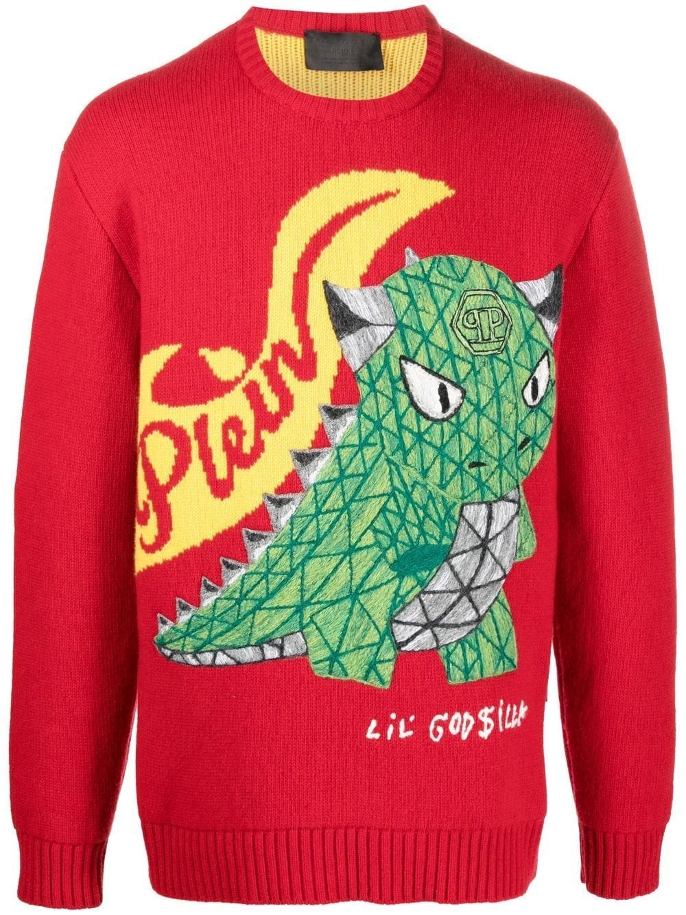 dinosaur-motif jumper - 1