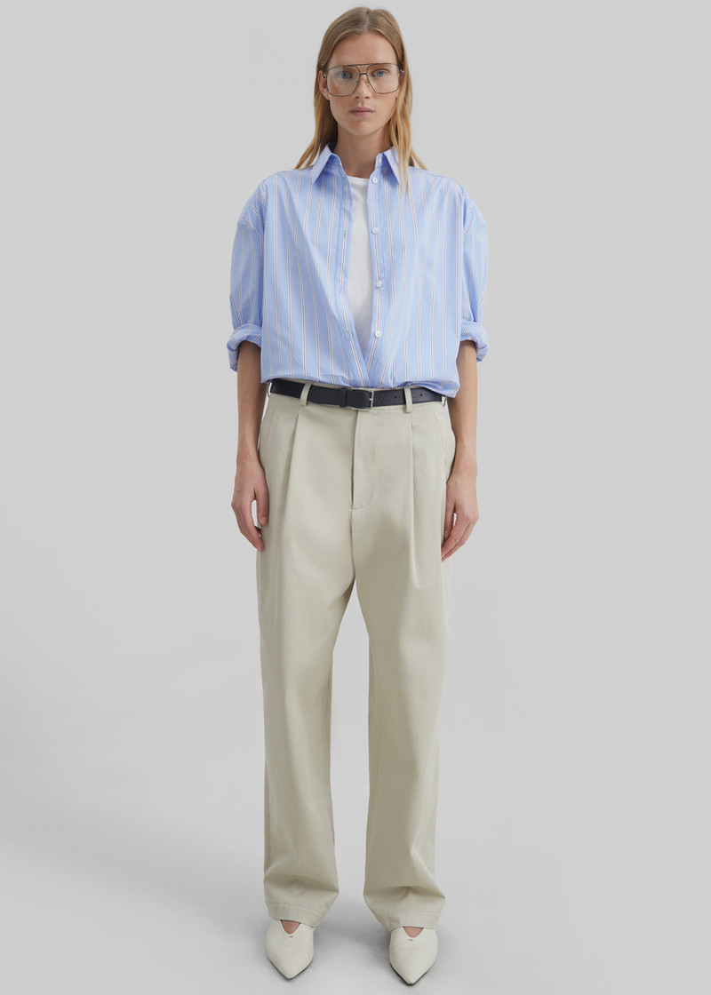 The Frankie Shop Norstrand Cotton Chino Trousers - Light Beige outlook