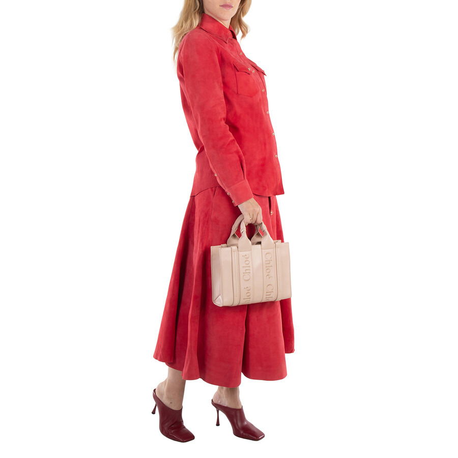 Chloe Ladies Cement Pink Small Woody Tote Bag - 2