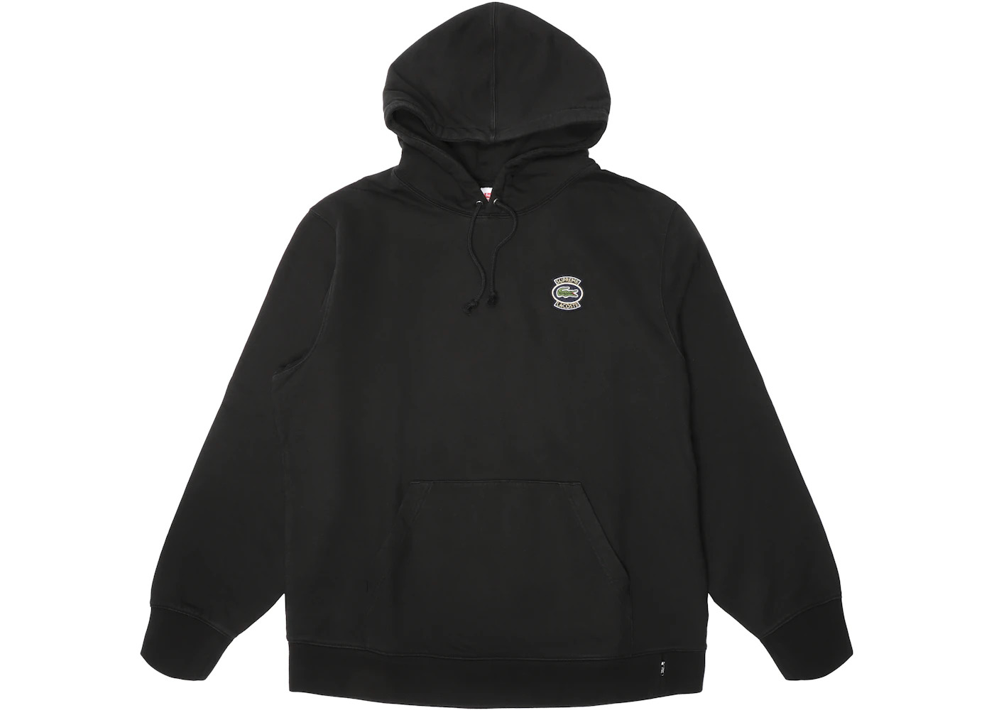Supreme LACOSTE Hooded Sweatshirt Black - 1