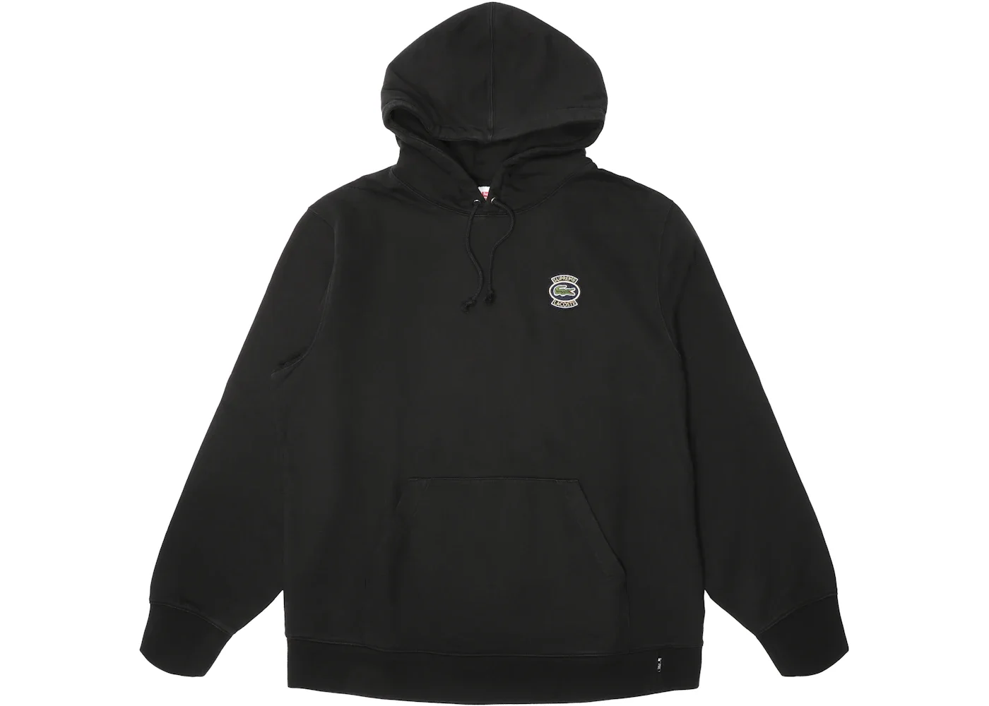 Supreme LACOSTE Hooded Sweatshirt Black - 1