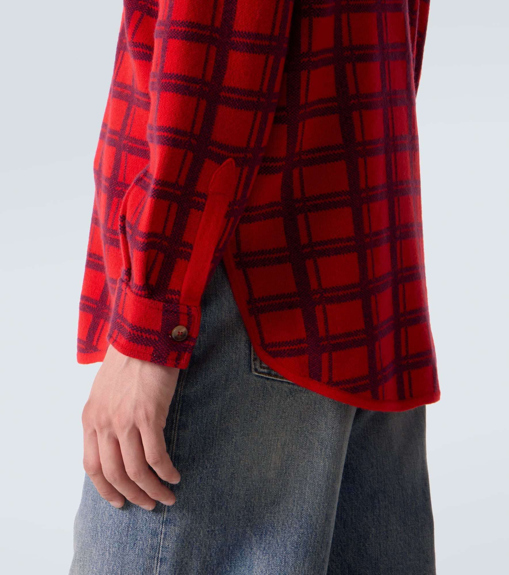 Mr Young checked cashmere shirt - 6