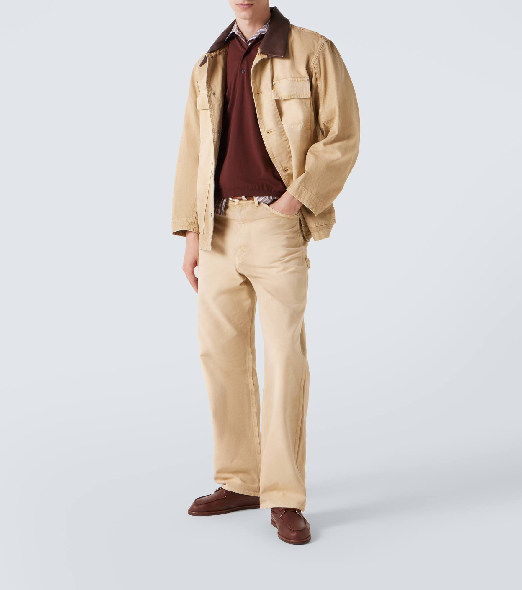 Mid-rise cotton straight pants - 2