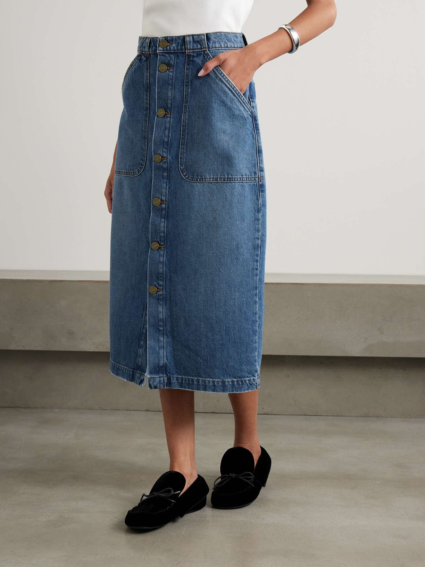 Modern Pocket denim midi skirt - 3