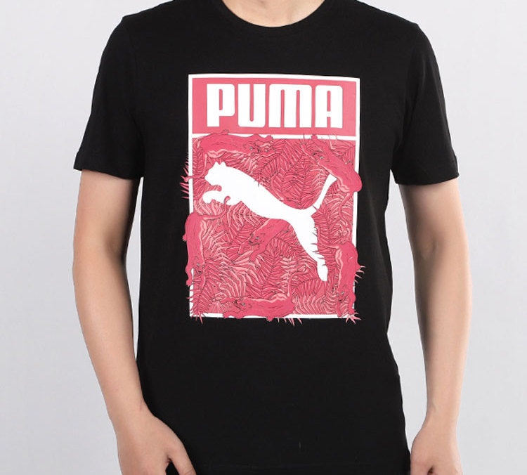 PUMA Printing Large Logo Short Sleeve Black 597413-51 - 4
